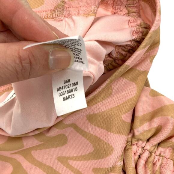 Abound Cinch Tie Mesh Miniskirt Pink Tan Size Small NWOT - Picture 7 of 8